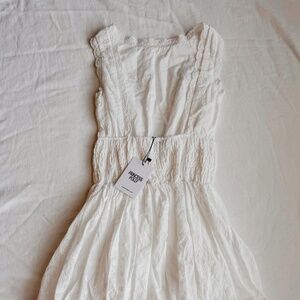 Princess Polly Vittoria Bubble Hem Mini Dress White US 0 NWT